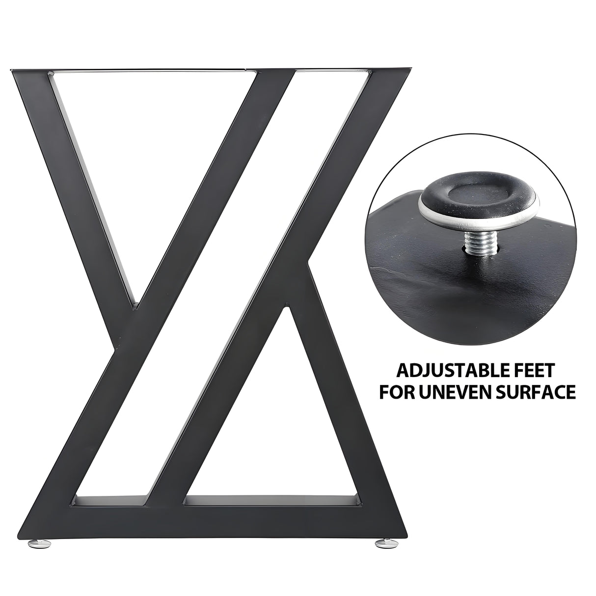 Black Metal Table Legs Y-shape Heavy-Duty One Pair ETL-11