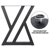 Black Metal Table Legs Y-shape Heavy-Duty One Pair ETL-11