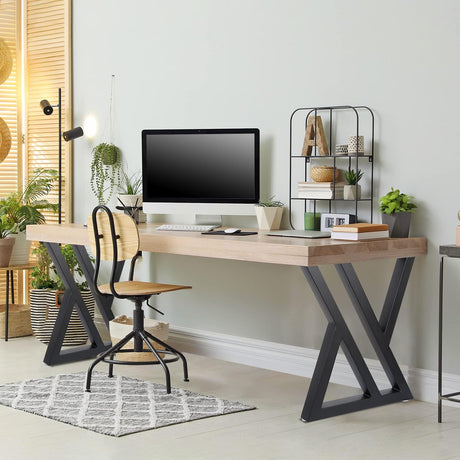 Black Metal Table Legs Y-shape Heavy-Duty One Pair ETL-11
