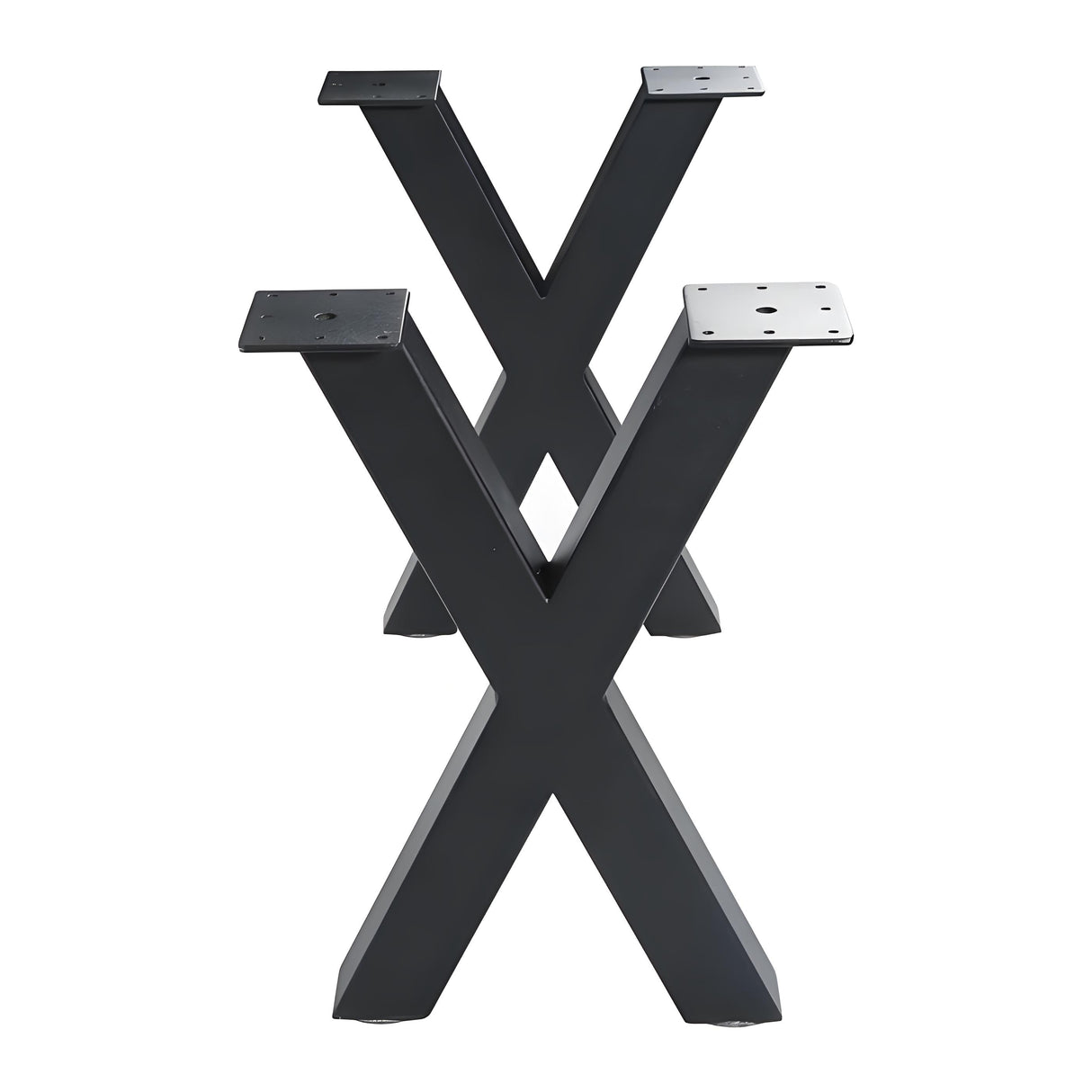 Black Metal Table Legs X-shape Heavy-Duty One Pair ETL-15