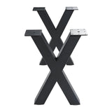 Black Metal Table Legs X-shape Heavy-Duty One Pair ETL-15