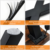 Black Metal Table Legs X-shape Heavy-Duty One Pair ETL-15