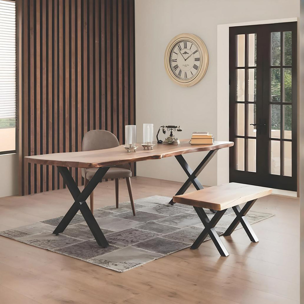 Black Metal Table Legs X-shape Heavy-Duty One Pair ETL-15
