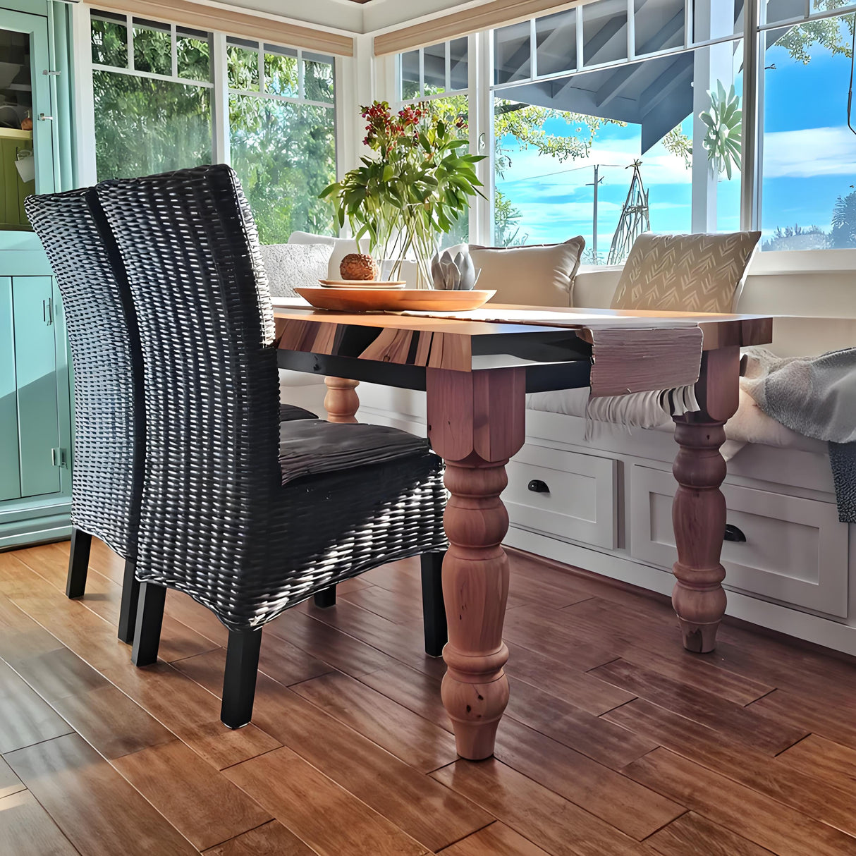 Amish-Crafted Solid Wood Farmhouse Table Legs – Handmade Durability ETL-22