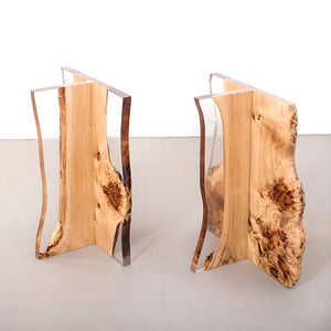 Wood Epoxy Coffee Table Legs/Table Base One-Pair ETL-24
