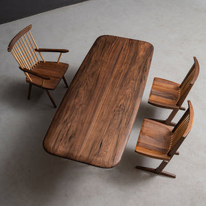 Elite Custom Black Walnut Dining Table with Round Corners EWT23