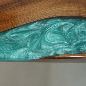 Elite Custom Peacock Blue Epoxy River Dining Table