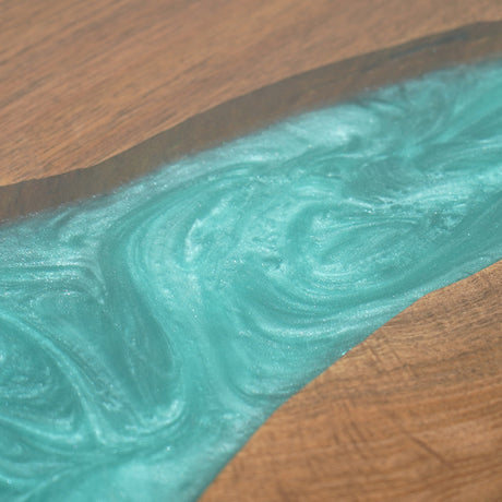 Elite Custom Peacock Blue Epoxy River Dining Table