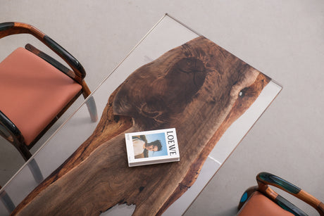 Elite Black Walnut Crystal Epoxy Table 86.61"L×31.50"W