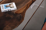 Elite Black Walnut Crystal Epoxy Table 86.61"L×31.50"W