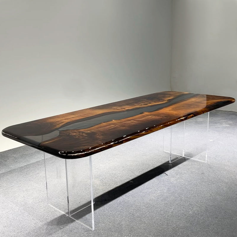 Black Walnut Table, Live Edge Table, Black Epoxy Table