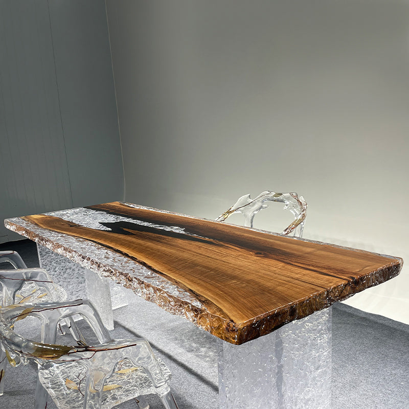 Black Walnut Table, Live Edge Table, Black Epoxy Table