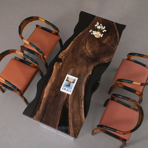 Black Walnut Live Edge Epoxy Resin Table 