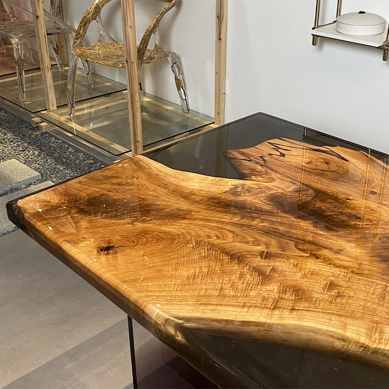 Black Walnut Table, Live Edge Table, Black Epoxy Table