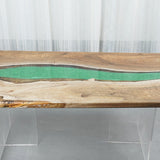 Black Walnut Table, Green Epoxy Table