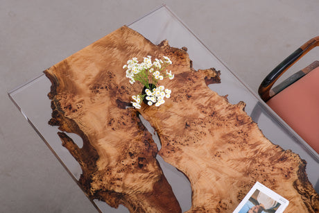 Elite Clear Poplar Epoxy Table 110.24"L×39.37"W