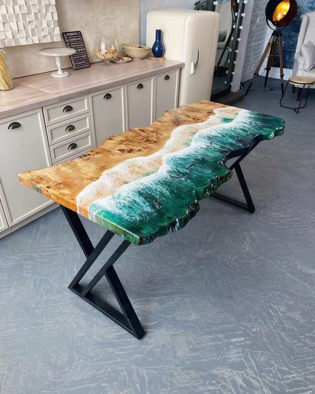 Elite Custom Beach Epoxy Resin Table