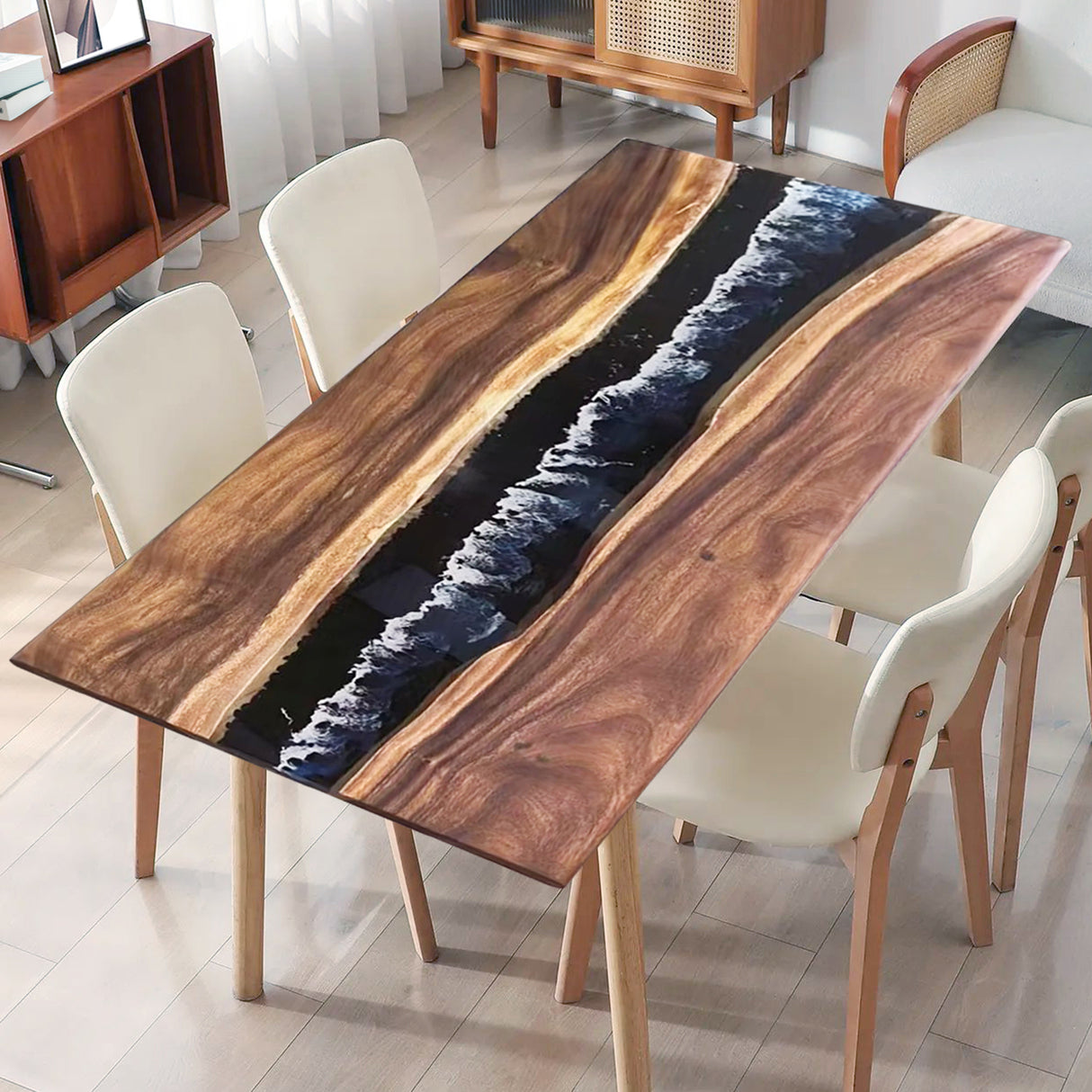 Black Epoxy Resin Tables, Conference Table