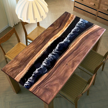 Black Epoxy Resin Tables, Conference Table