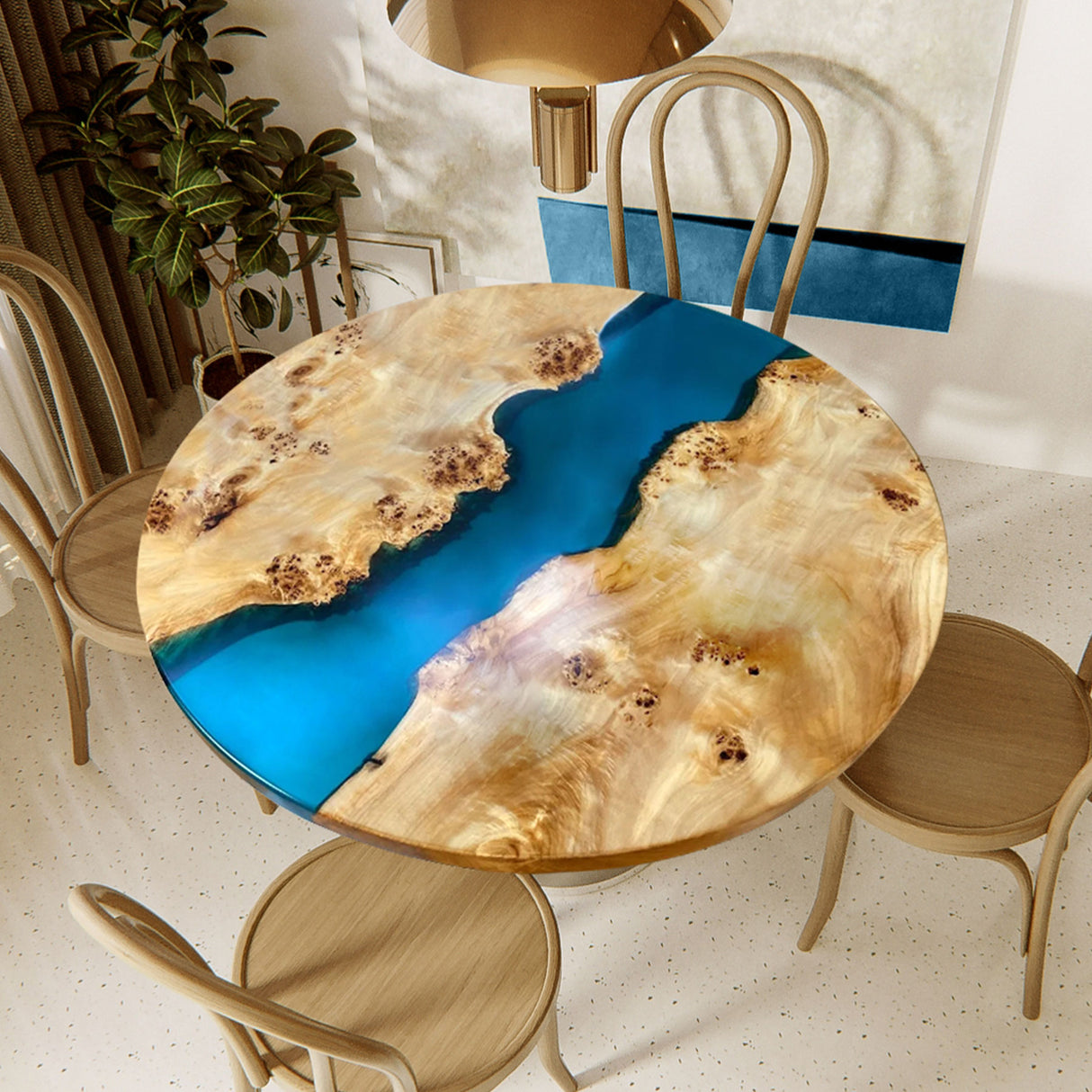 Elite Custom Polar Bule Epoxy Coffee Table