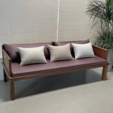 Dark Brown Walnut Solid Wood Sofa Chair 