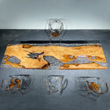 Olive Wood Table, Live Edge Table,  Epoxy Table, Transparent Table