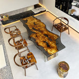 Golden Camphor, Live Edge Epoxy Resin Table