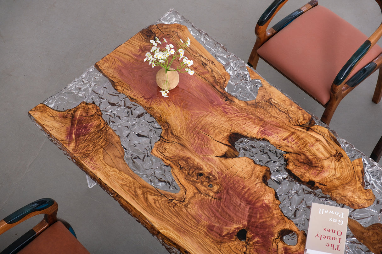 Elite Olive Ice Crystal Table 78.74"L×35.43"W