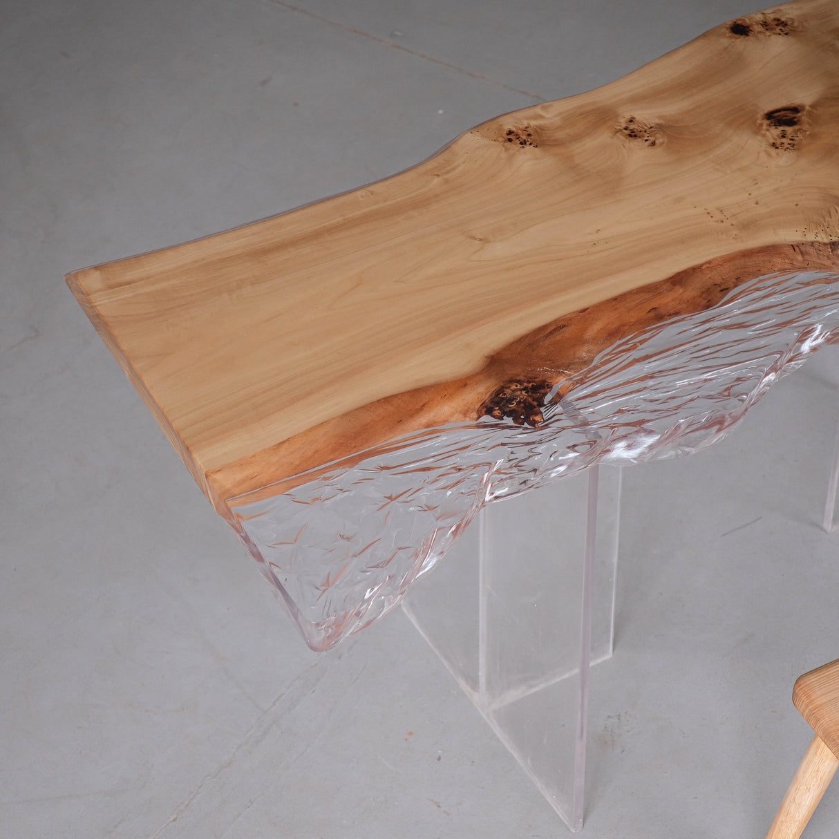 Elite Poplar Live Edge Epoxy Resin Table 62.99"L×27.56"W