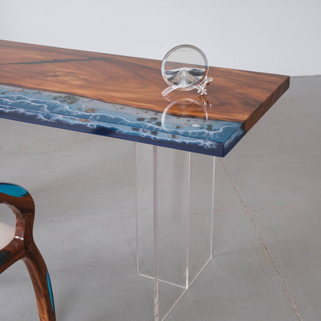 Elite Walnut Handmade Epoxy River Table 66.93"L×27.56"W