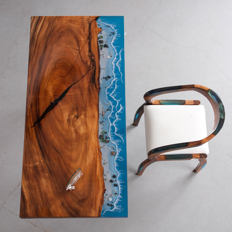 Walnut Handmade Epoxy River Table 