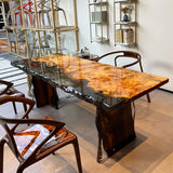 Golden Camphor, Live Edge Epoxy Resin Table, Woond Table