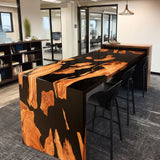 Elite Olive Wood with Black Epoxy Resin L - Shaped Waterfall Dining & Bar Tables ECT-183
