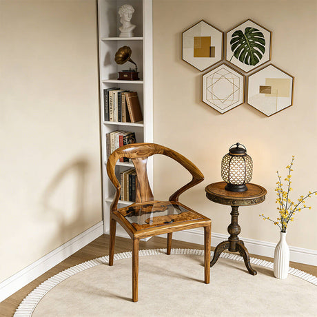 Elite Walnut Epoxy Accent Chair – ECC-01