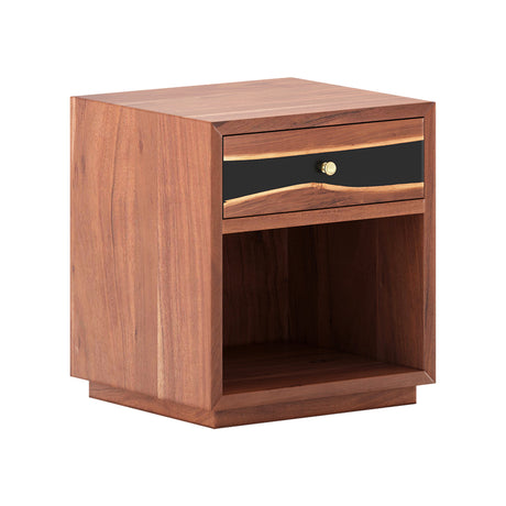 Close-up of Walnut Epoxy Nightstand