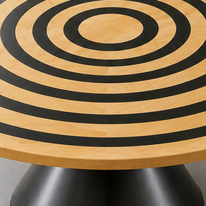 Ash Black Epoxy Ring Round Dining Table | ECT-385 - Elitecustomtable