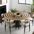 Ash Black Epoxy Ring Round Dining Table | ECT-385 - Elitecustomtable
