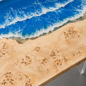 Poplar Ocean Wave Epoxy Resin Dining Table | ECT-373