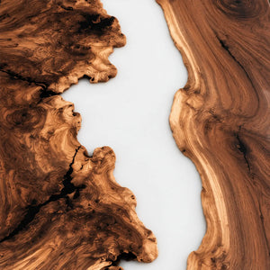 Custom Black Walnut White Epoxy Resin Conference Table | ECT-405