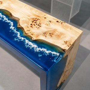 Poplar Ocean Wave Epoxy Resin Dining Table | ECT-379