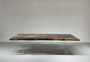 In-Stock Fir Wood Clear Epoxy Resin Dining Table 48" × 108"