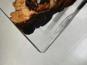 In-Stock Fir Wood Clear Epoxy Resin Dining Table 48" × 108"