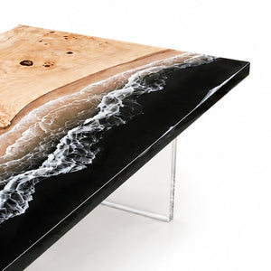Custom Poplar Ocean Wave Epoxy Resin Conference Table | ECT-393