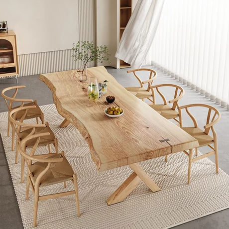 Custom Ash Wood Slab Live Edge Dining Table EWT - 04 - Elitecustomtable