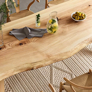 Custom Ash Wood Slab Live Edge Dining Table EWT - 04 - Elitecustomtable