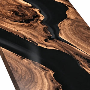 Custom Black Walnut Black Epoxy Resin Conference Table | ECT-408 - Elitecustomtable