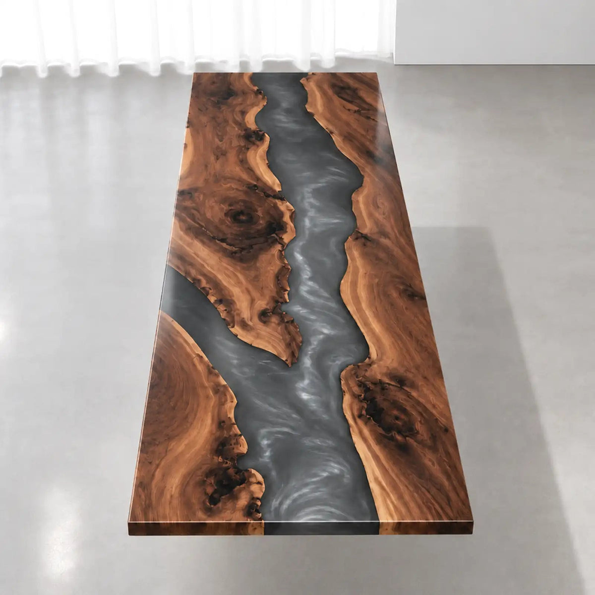Custom Black Walnut Black Epoxy Resin Conference Table | ECT-409 - Elitecustomtable
