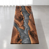 Custom Black Walnut Black Epoxy Resin Conference Table | ECT-409 - Elitecustomtable