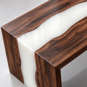 Custom Black Walnut White Epoxy Resin Conference Table | ECT-425 - Elitecustomtable