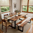 Custom Crystal Clear Epoxy Resin Dining Table – 100% Solid Walnut | ECT-335 - Elitecustomtable